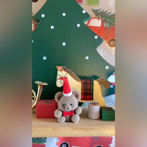 🌲🌸 Christmas Teddy Bear Vintage Wood Display🌲🌸 - Picture 7 of 12